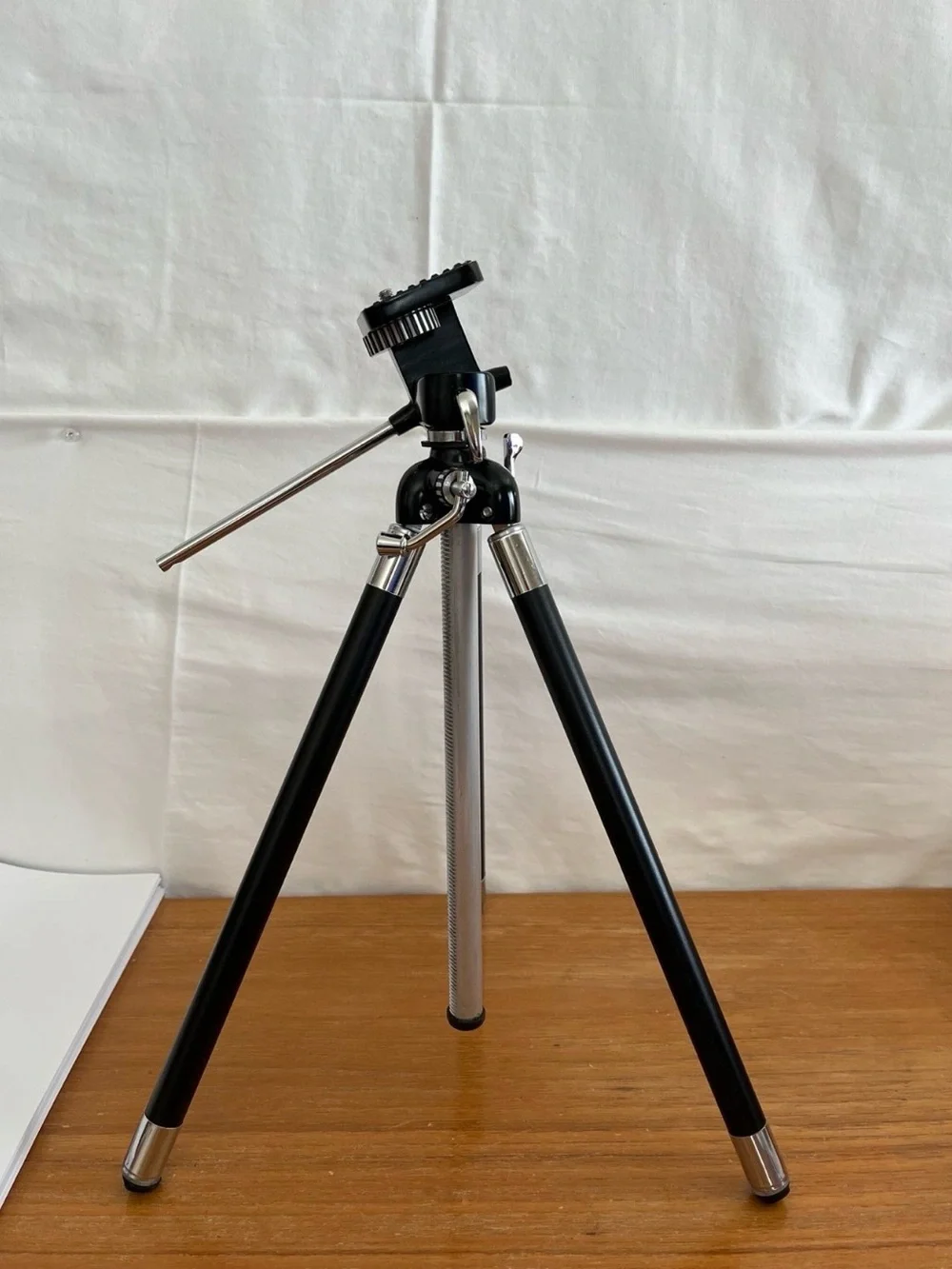 Compact Black Camera Tripod with Pan Handle